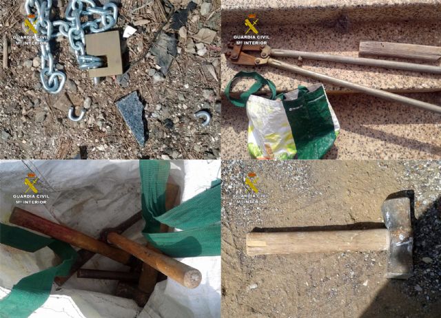 La Guardia Civil detiene in fraganti a una persona mientras robaba media tonelada de objetos declarados BIC en Portmán