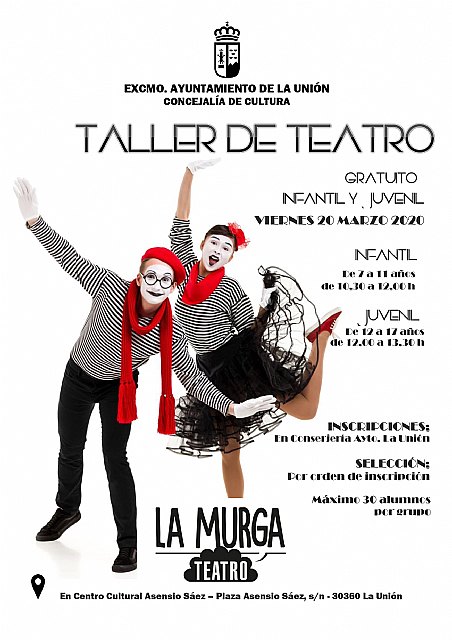 Taller de teatro para niños y jóvenes de 7 a 17 años