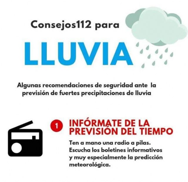 El Ayuntamiento, Policía Local y Protección Civil vigilan la alerta amarilla por fuertes lluvias en La Unión